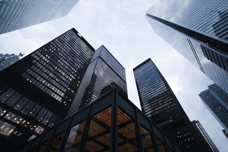 Modern glass tower architecture